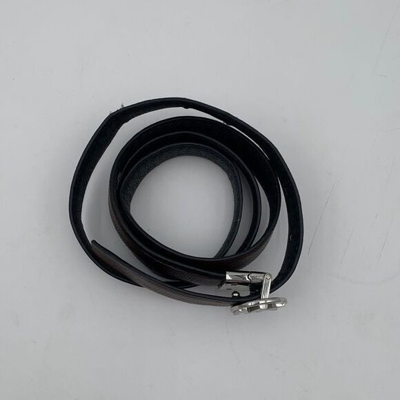 Michael Kors Reversible Leather Belt – Black & Brown w/ Silver MK Logo Buckle main image 7